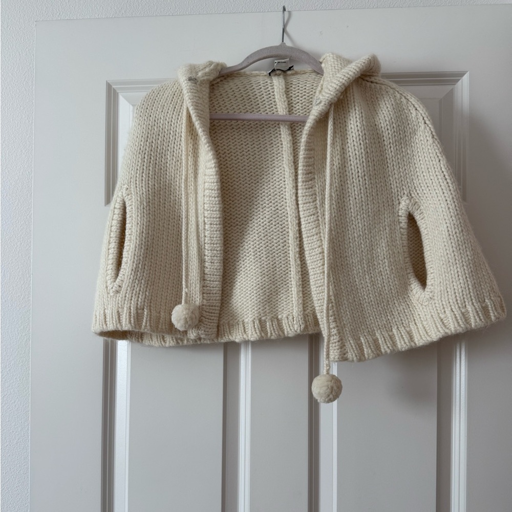 LOFT Cream Knit Kids Cape